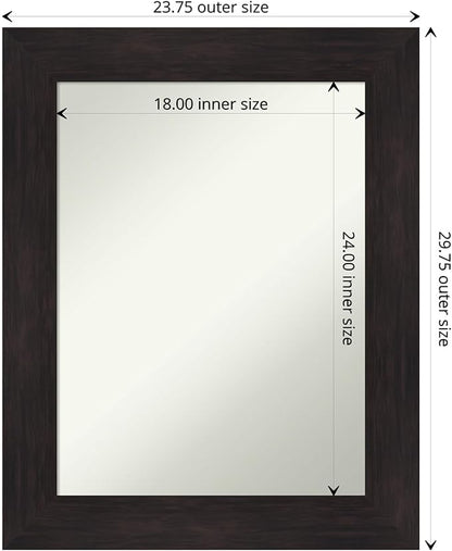 Amanti Art Silver Bathroom Mirror for Over Sink, 26x20 Florence Silver Rectangle Vanity Mirror, Medium Casual Frame, Hangs Horizonally and Vertically, Bathroom Wall Decor, Non-Beveled Edge