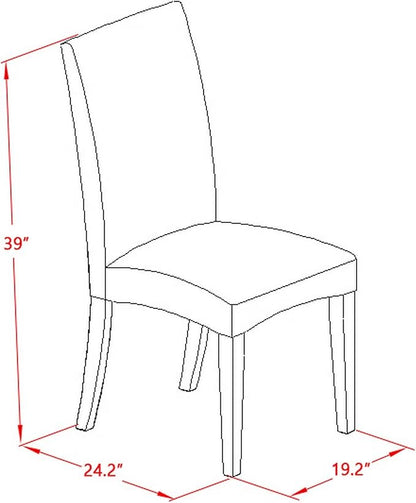 East West Furniture V627DR124-6 6 Piece Dinette Set Contains a Rectangle Dining Table with V-Legs and 4 Black Color Linen Fabric Parson Chairs with a Bench, 40x72 Inch, Multi-Color
