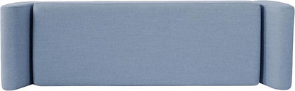 HomePop Modern Storage Bench with Wood Legs |Homepop Home Décor|Bench with Storage for Living Room & Bedroom - French Blue Woven