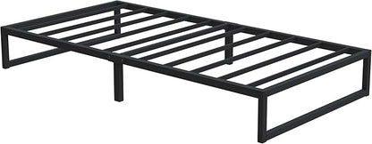 12 Inch Twin Size Bed Frames Heavy Duty Metal Twin Platform Bed Frame No Box Spring Needed, Noise Free, Easy Assembly, Black