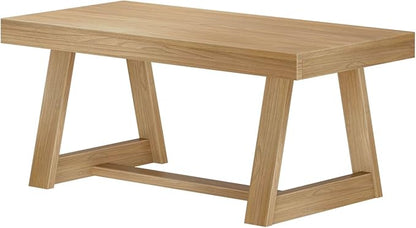 Plank+Beam Classic Rectangular Coffee Table, 40 Inch Farmhouse Coffee Table, Mini Center Tables for Small Spaces, Small Living Space Tea Table, Blonde Wirebrush