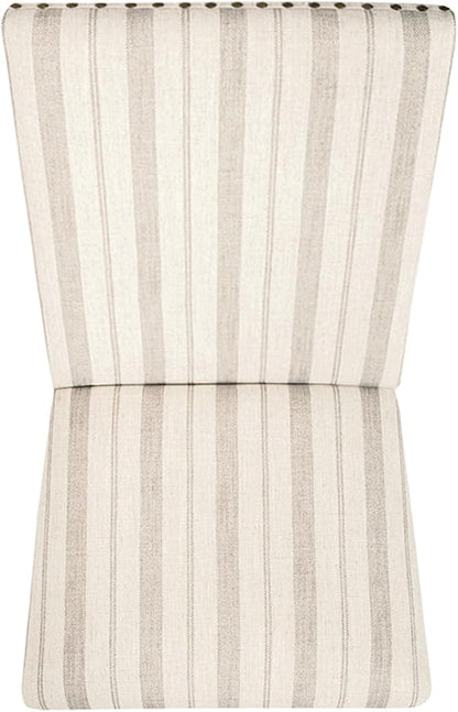 HomePop Upholstered Wood Apron Dining Chair - Taupe Stripe (Set of 2)