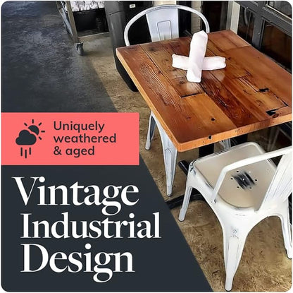Reclaimed Wood Table Top - Rustic Recycled Wooden Piece Perfect for Kitchens, Dining and Coffee Table Tops (Reclaimed Wood Table Top - Economy, 24" x 30")