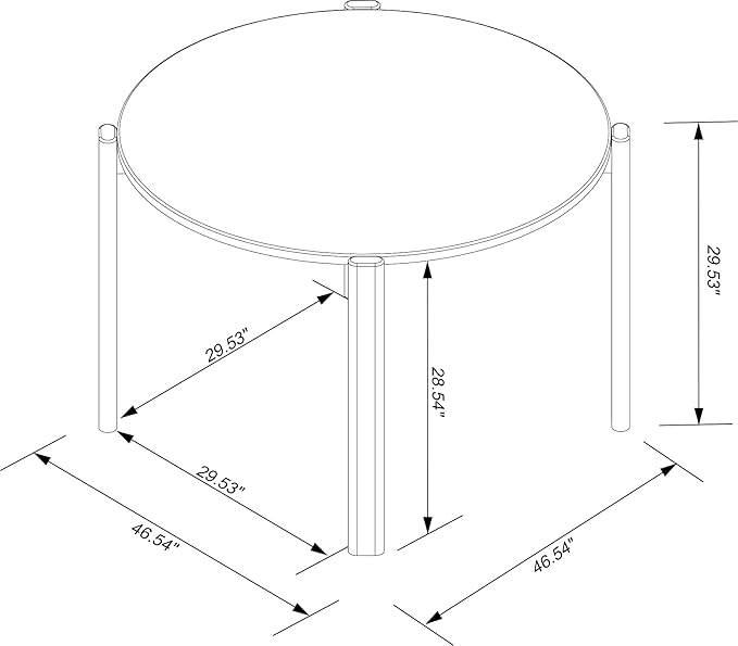 Manhattan Comfort Gales 46-Inch Mid Century Modern Round Dining Table for 2-4 Person, Minimalist Home Furniture with Solid Eucalyptus Wood Legs, Off White