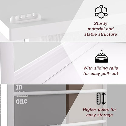 Side Table Set of 2,Side Table with Charging Station and Drawer, Narrow End Table with USB Ports and Outlets for Small Space, Living Room, Bedroom and Office, with 4 Wheels