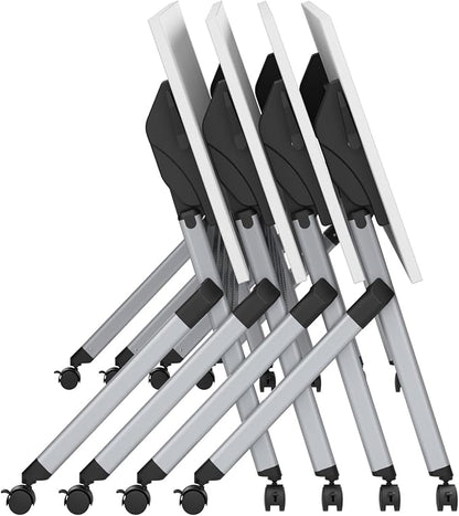 Bush Business Furniture Folding Training Table, 72 inch Desk, Commercial-Grade Bundle for Office or Classroom, Envision Collection, White