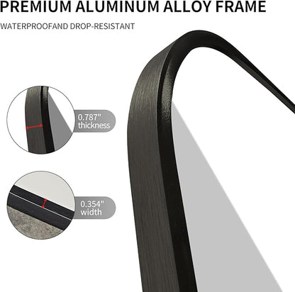 Large Modern Bathroom Mirror with Black Frame, 5mm Copper Free Silver Mirror,Black Frame, Easy Installation (Black, 36" L x 30" W)