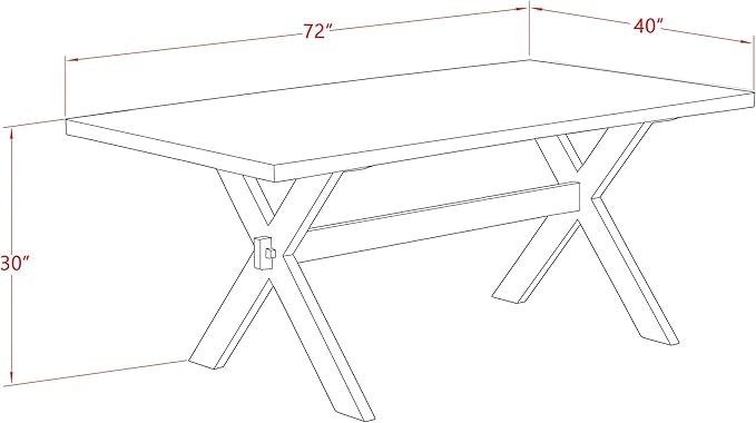 East West Furniture X727VE703-6 6 Piece Dining Room Table Set Contains a Rectangle Kitchen Table with X-Legs and 4 Brown Linen Fabric Parson Chairs with a Bench, 40x72 Inch, Multi-Color