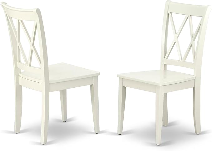 East West Furniture MZCL3-LWH-W 3 Piece Dinette Set for Small Spaces Contains a Rectangle Dining Table with Dropleaf and 2 Dining Chairs, 36x54 Inch, Linen White