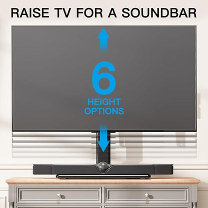 PERLESMITH Universal Swivel TV Stand-Table Top TV Stand for 32-65 inch TV-Height Adjustable TV Base with Heavy-Duty Tempered Glass Base, VESA 400x400mm up to 88lbs, PSTVS17