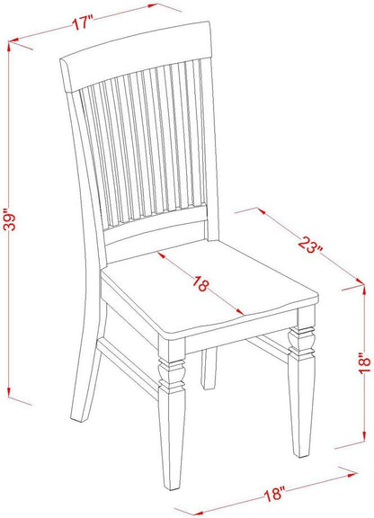 East West Furniture QUWE5-BMK-W 5 Piece Kitchen Table & Chairs Set Includes a Rectangle Dining Room Table with Butterfly Leaf and 4 Dining Chairs, 40x78 Inch, Buttermilk & Cherry