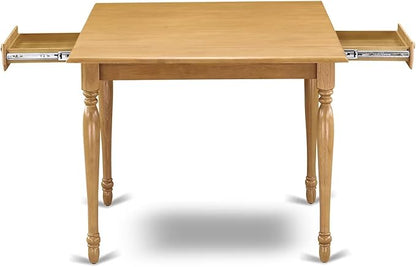 East West Furniture MZAN3-OAK-W 3 Piece Dining Table Set for Small Spaces Contains a Rectangle Dining Room Table with Dropleaf and 2 Wood Seat Chairs, 36x54 Inch, Oak