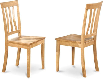 East West Furniture NDAN3-OAK-W 3 Piece Dining Room Furniture Set Contains a Rectangle Dining Table with Dropleaf and 2 Wood Seat Chairs, 30x48 Inch, Oak