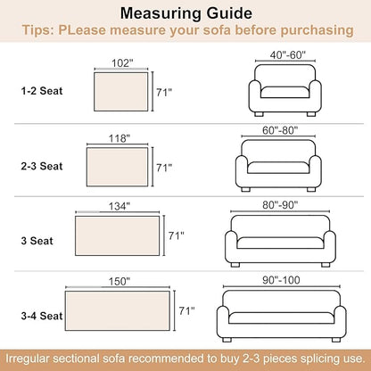 Boho Couch Cover, Sofa Cover, Sofa Covers for 2 Cushion Couch, Washable Sectional Couch Covers for Dogs Pet Furniture Protector Couch Cover Blanket for Living Room (1# Khaki, 71" x 118")