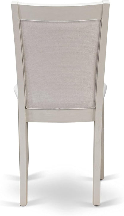 East West Furniture V077MZ001-5 5 Piece Kitchen Table Set for 4 Includes a Rectangle Dining Room Table with V-Legs and 4 Cream Linen Fabric Parsons Dining Chairs, 40x72 Inch, Multi-Color