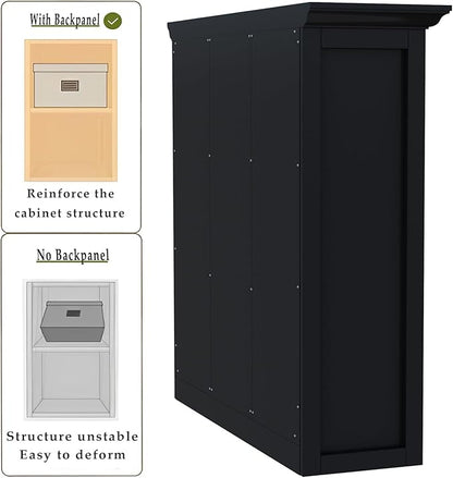 Cube Storage Bookcase with Base - Wooden 3 Tiers Floor Standing Open Shelf Cabinet for Home and Office, 9-Cube Lattice Bookshelf, Black