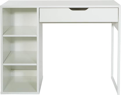 OSP Home Furnishings Ravel 40-Inch Wide Writing Desk, White