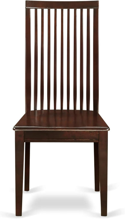 East West Furniture AMIP3-MAH-W 3 Piece Dining Table Set for Small Spaces Contains a Round Kitchen Table with Pedestal and 2 Kitchen Dining Chairs, 36x36 Inch, Mahogany