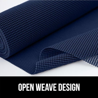 GORILLA GRIP powerGRIP Drawer Shelf and Cabinet Liner, Thick Strong Hold, Non-Adhesive Liners Protect Kitchen Cabinets and Cupboard, Bathroom Drawers, Easy Install, Breathable Mat, 20" x20', Navy Blue