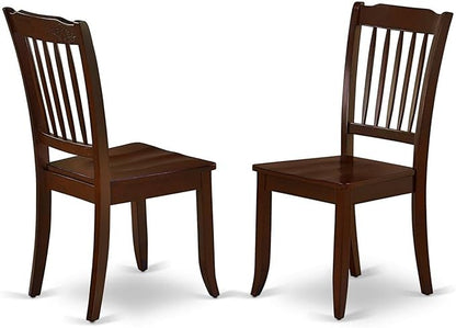 East West Furniture DLDA3-MAH-W 3 Piece Kitchen Table Set for Small Spaces Contains a Round Dining Table with Dropleaf and 2 Dining Room Chairs, 42x42 Inch, Mahogany
