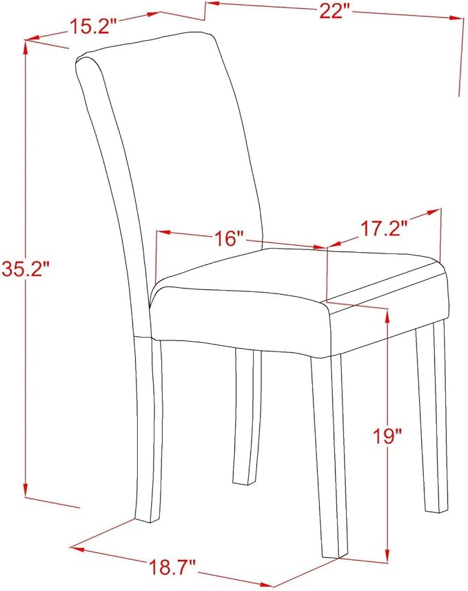 East West Furniture DLAB5-BLK-61 5 Piece Kitchen Table Set for 4 Includes a Round Dining Room Table with Dropleaf and 4 Baked Bean Faux Leather Parson Dining Chairs, 42x42 Inch, Black