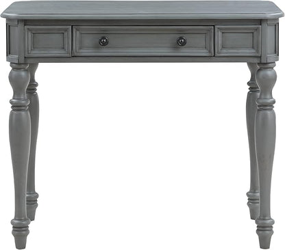 OSP Home Furnishings Country Meadows 36 Inch Writing Desk with Drawer, Plantation Grey