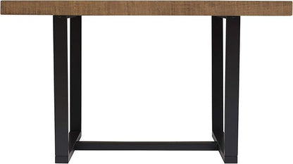 Walker Edison Durango Distressed Solid Wood Dining Table, 52 Inch, Rustic Oak