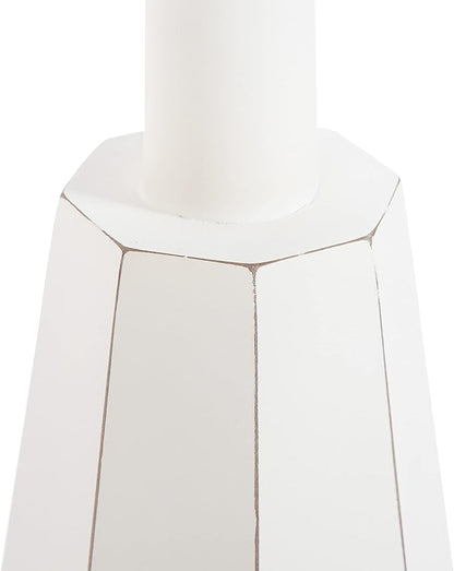 Kate and Laurel Octavia Coastal Accent Drink Table, 11 x 11 x 24, White, Decorative Coastal Cocktail Table with Octagon Shape for Farmhouse Indoor Plant Stand