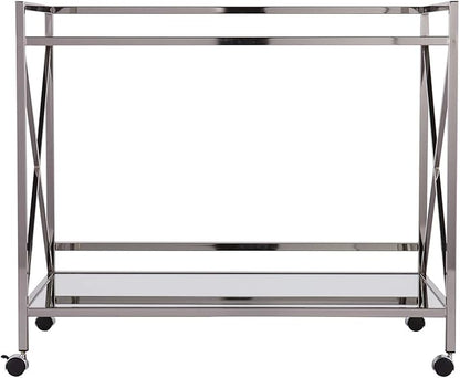 SEI FURNITURE Southern Enterprises Maxton Bar cart, Polished Silver