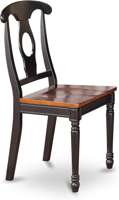 East West Furniture LGKE5-BCH-W 5 Piece Dining Room Furniture Set Includes a Rectangle Wooden Table with Butterfly Leaf and 4 Kitchen Dining Chairs, 42x84 Inch, Black & Cherry