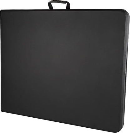 Everyday Home Folding Table - Lightweight Portable Folding Desk - 6-Foot-Long Plastic Table for Camping, Playing Cards, Parties, and Dining (Black)