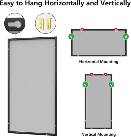 Koonmi Bathroom Mirror 36x71 Bathroom Wall-Mounted Mirrors, Modern Vanity Mirror for Bedroom, Living Room, Aluminum Alloy Frame Allow to Hang Horizontally or Vertically