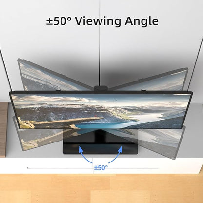 suptek Universal Swivel Table Top TV Stand for 26-55 inch LED OLED Flat Curved Screens, Height Adjustable TV Mount Stand with Glass Base Hold up to 99lbs, Max VESA 400x400mm,TS202
