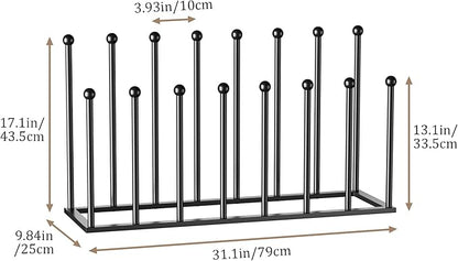 pickpiff Free Standing Shoe Racks - Black Metal Boot Rack Organizer Tall Boots for Dorm Room, Closet, Entryway, Bedroom, Patio Outdoor, Hallway, Black, Shoe Storage Fit for 8 Pairs