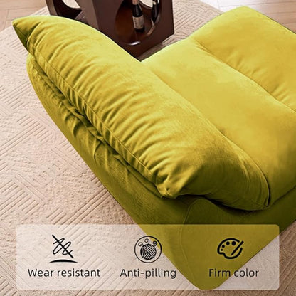 Bean Bag Chair - Memory Foam Bean Bag Chair for Adults, Comfy High-Resilience Single Sofa, Small Space Floor Chair, Chaise Lounge for Living Room, Bedroom (Grass Green, Cushions)