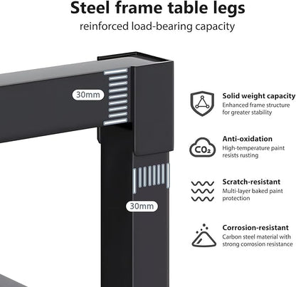 DlandHome 71 inches X-Large Computer Desk, Composite Wood Board, Decent and Steady Home Office Desk/Workstation/Table,Black,23.6Wide