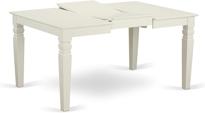 East West Furniture WEIP5-LWH-W 5 Piece Dining Set Includes a Rectangle Dining Table with Butterfly Leaf and 4 Kitchen Chairs, 42x60 Inch, Linen White