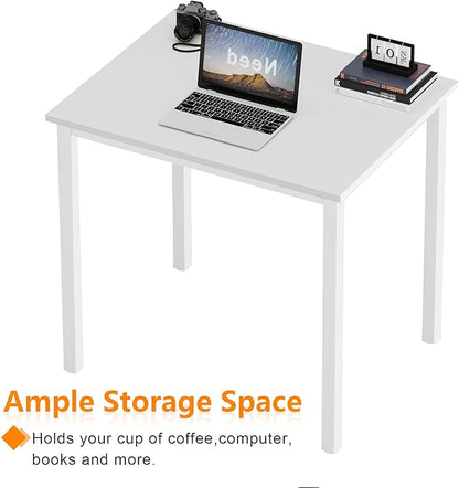 Need Small Computer Desk for Home&Office- 31.5'' Length Small Writing Desk Gaming Desk Students Laptop Use, White Color Desktop & White Frame AC3DW(8060)