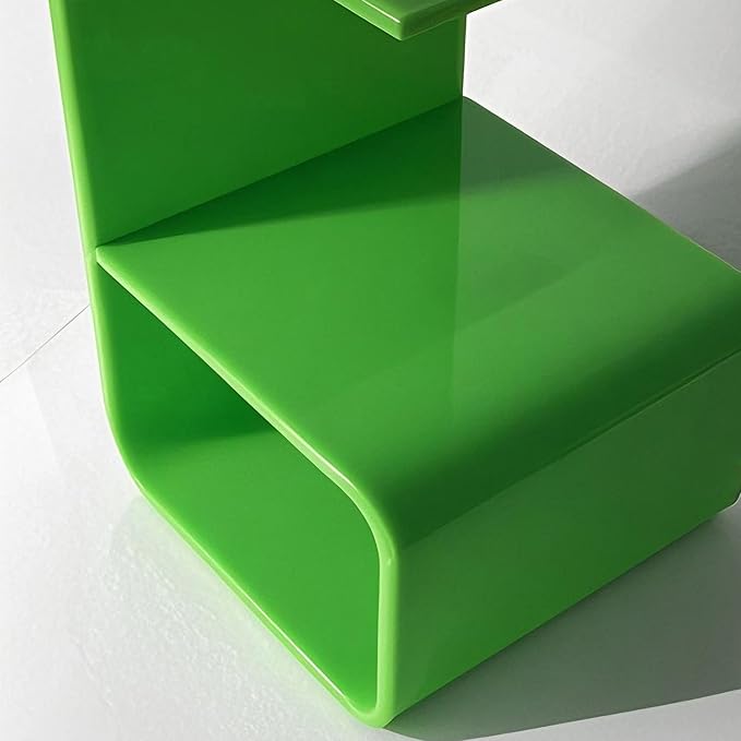 Acrylic End Table for Nightstand,21" H C-Shaped End Table for Living Room,Bathroom,Bedside Table for Bedroom.Side Tables for Living Room for Small Spaces
