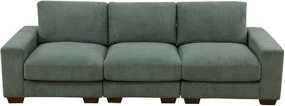 Sectional Couches Sofa for Living Room, 98″ 3 Seater Cloud Couch, Modern Comfy Modular Sectional Sofa with Deep Seats for Bedroom, Small Space, Brown