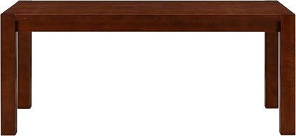 NTC Block 71 Inch Modern Farmhouse Dining Table, Rectangular Dinner Table for Dining Room, Living Room Furniture, Effortless Assembly, Dark Walnut