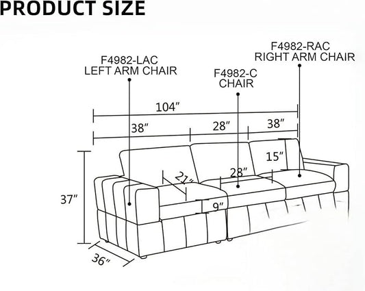 Sectional Couches for Living Room, Comfy Cloud Couch Loveseat Sofa with Deep Seats, Lounge Modern Living Room Furniture for Small Space, Dark Grey
