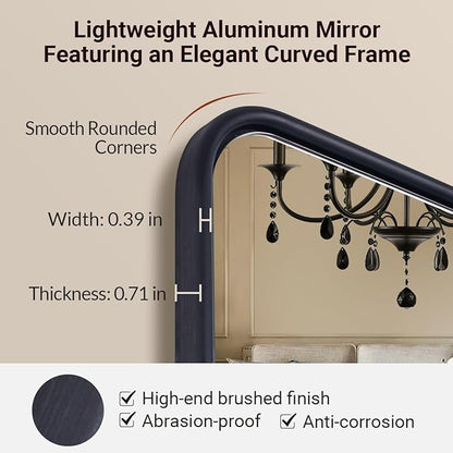 ANDY STAR Pivot Bathroom Mirror, 24 x 36 Inch Black Tilting Mirror for Bathroom with Rounded Corner Tube Metal Frame Design, Black Vanity Rectangle Mirror for Wall, Hangs Vertically Farmhouse Style