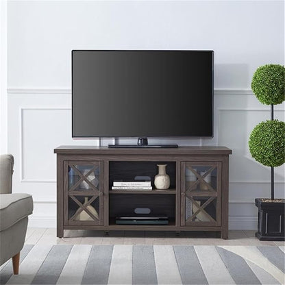 Henn&Hart Rectangular TV Stand for TV's up to 55" in Alder Brown, TV Stands for the Living Room