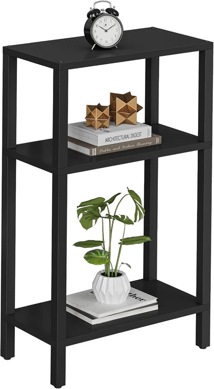 TUTOTAK Small Side Table, Narrow End Table, Skinny Sofa Table, Slim Nightstand, Couch Table, Living Room, Bed Room, Black TB01BK077