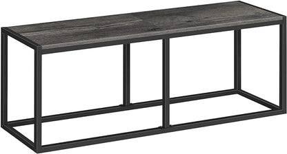 HOOBRO Dining Bench, 47.2 Inch Industrial Style Kitchen Table Bench, Steel Frame, Easy to Assemble, for Kitchen, Dining Room, Charcoal Gray and Black BC12CD01