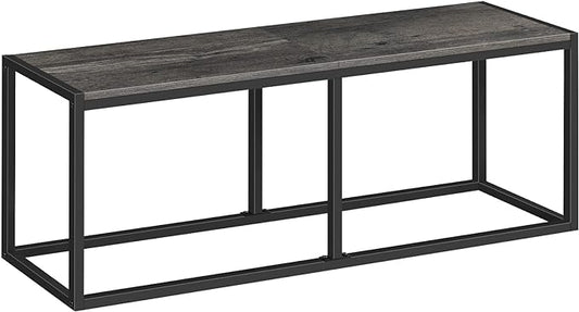 HOOBRO Dining Bench, 47.2 Inch Industrial Style Kitchen Table Bench, Steel Frame, Easy to Assemble, for Kitchen, Dining Room, Charcoal Gray and Black BC12CD01
