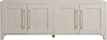 Henn&Hart Rectangular TV Stand for TV's up to 80" in Alder White, TV Stands for the Living Room