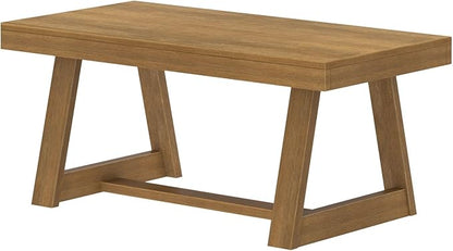 Plank+Beam Classic Rectangular Coffee Table, 40 Inch Farmhouse Coffee Table, Mini Center Tables for Small Spaces, Small Living Space Tea Table, Pecan Wirebrush
