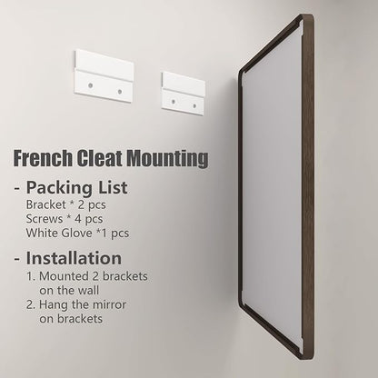55x40 Inch Bronze Bathroom Mirror, Brushed Bronze Metal Frame Mirrors for Wall, Rounded Rectangle Bronze Mirror for Vanity,Farmhouse, Bedroom, Anti-Rust (Horizontal/Vertical)